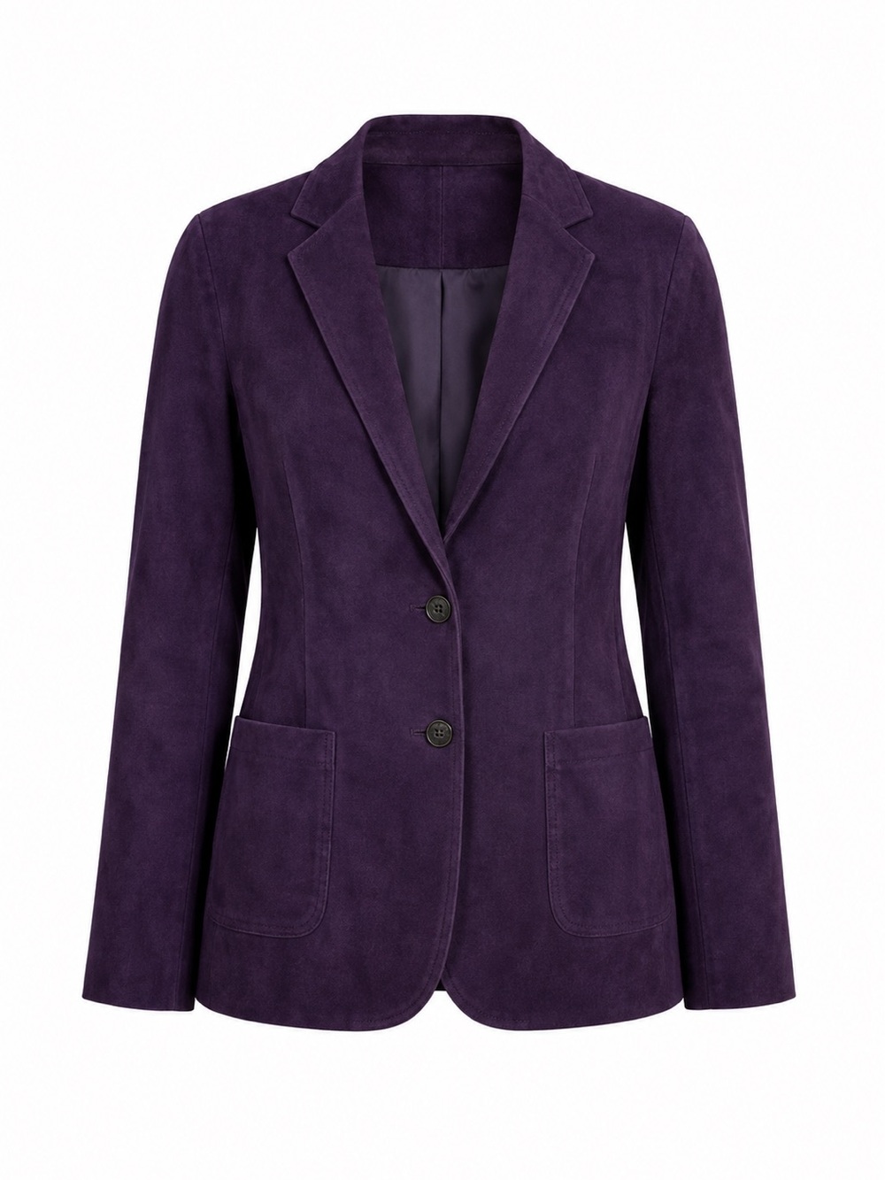 Lauren Ralph Lauren Purple Suede Blazer Jacket 2 Button Women PM Equestrian RARE